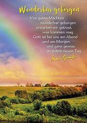 Dietrich Bonhoeffer - Postkarten: Wunderbar geborgen, 4 Stück Postkarten: Wunderbar geborgen, 4 Stück