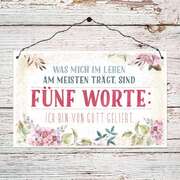 Holzschild groß - Fünf Worte Holzschild groß - Fünf Worte