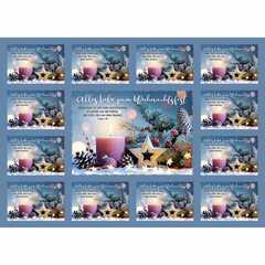 Aufkleber-Gruß-Karten: Alle Liebe zum Weihnachtsfest 12 Stück