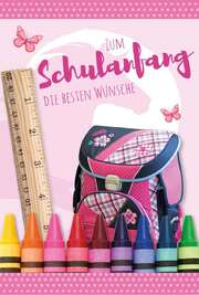 Faltkarte "Zum Schulanfang" - rosa Faltkarte "Zum Schulanfang" - rosa