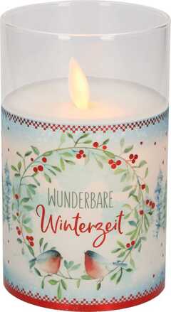 LED-Glaswindlicht "Wunderbare Winterzeit" LED-Glaswindlicht "Wunderbare Winterzeit"