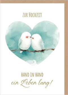 Faltkarte "Hochzeit" - Vögelchen Faltkarte "Hochzeit" - Vögelchen