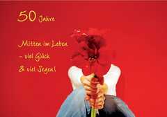 Faltkarte "50 Jahre - Mitten im Leben" - 5 Stück