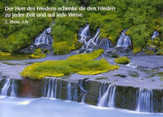Postkarten Wasserfall mit Insel, 6 Stück