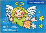 Auto-Fensterbild-Postkarte, "Seine Engel schützen dich!"