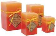 Viereckkerzen-Set - orange Viereckkerzen-Set - orange