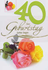 Faltkarten 40. Geburtstag - 5 Stück Faltkarten 40. Geburtstag - 5 Stück
