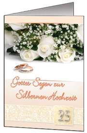Faltkarten Silberne Hochzeit, 5 Stück Faltkarten Silberne Hochzeit, 5 Stück