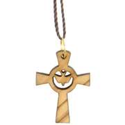 Olivenholzkette "Kreuz mit Taube" Olivenholzkette "Kreuz mit Taube"