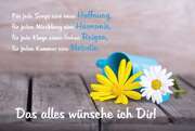 Das wünsche ich dir (Motiv Blumen gelb) - Faltkarte Das wünsche ich dir (Motiv Blumen gelb) - Faltkarte