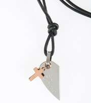 Lederkette mit Anhänger "Herz/Kreuz" Edelstahl Lederkette mit Anhänger "Herz/Kreuz" Edelstahl