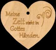 Holzherz - Meine Zeit steht in Gottes Händen Holzherz - Meine Zeit steht in Gottes Händen